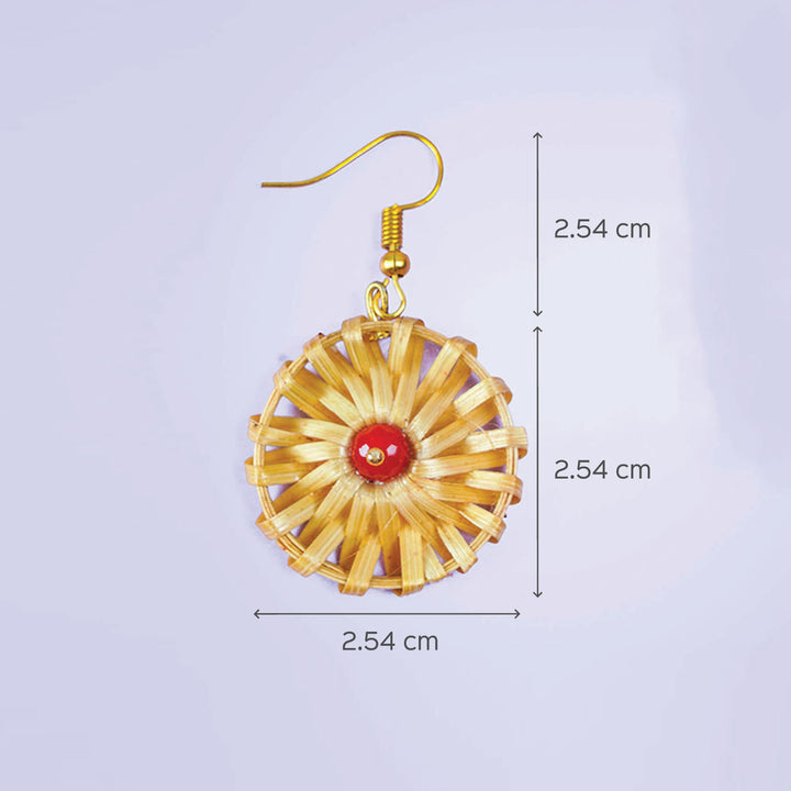 Round Handcrafted Bamboo Earrings