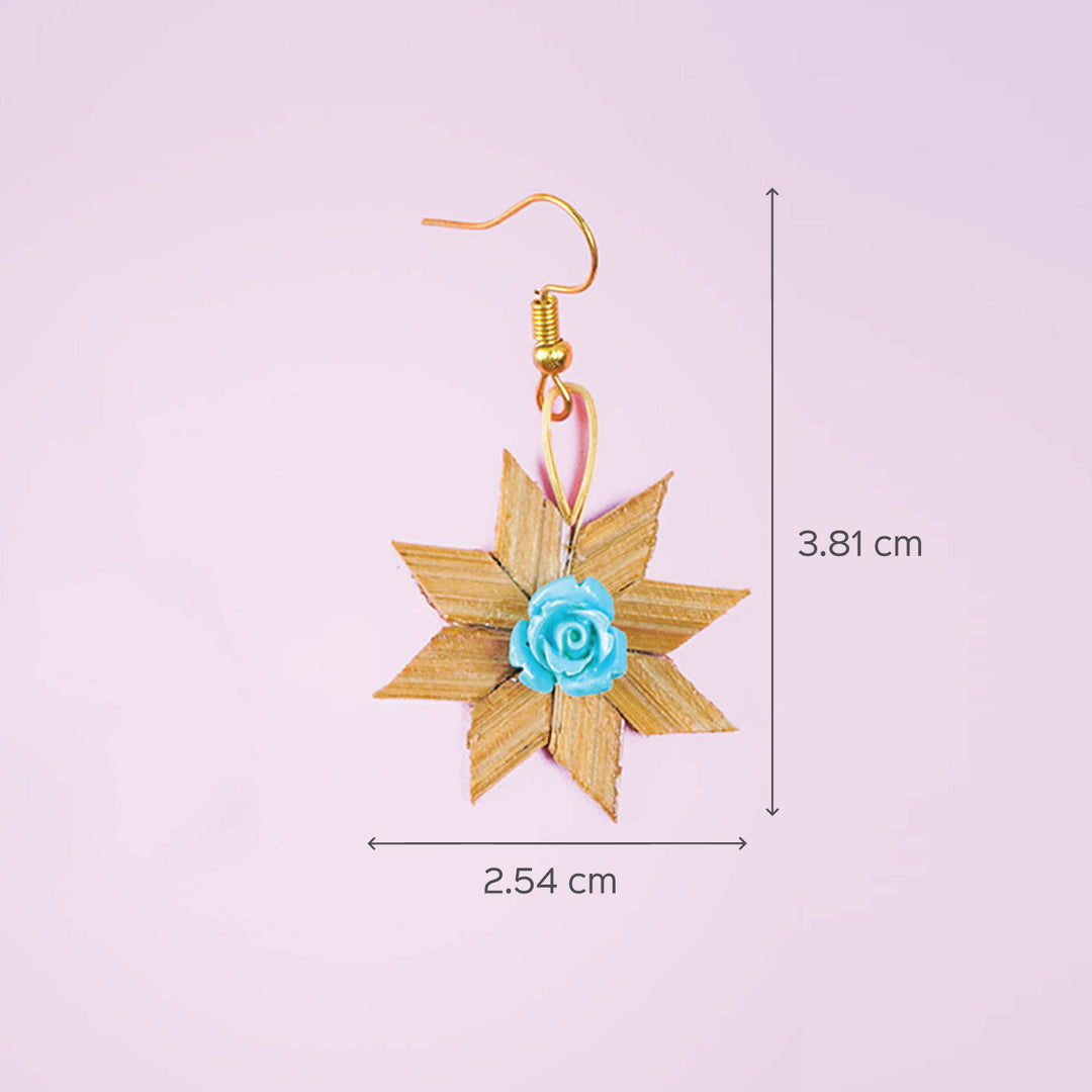 Star-Shaped Handcrafted Bamboo Earrings