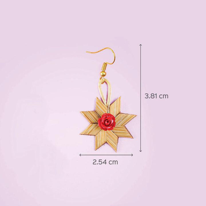Star-Shaped Handcrafted Bamboo Earrings