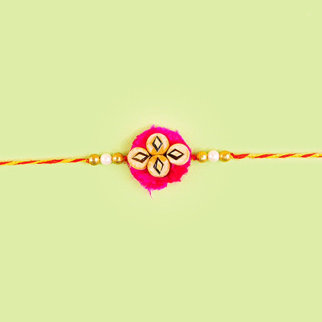 Ecofriendly Bamboo Rakhi With Roli Chawal