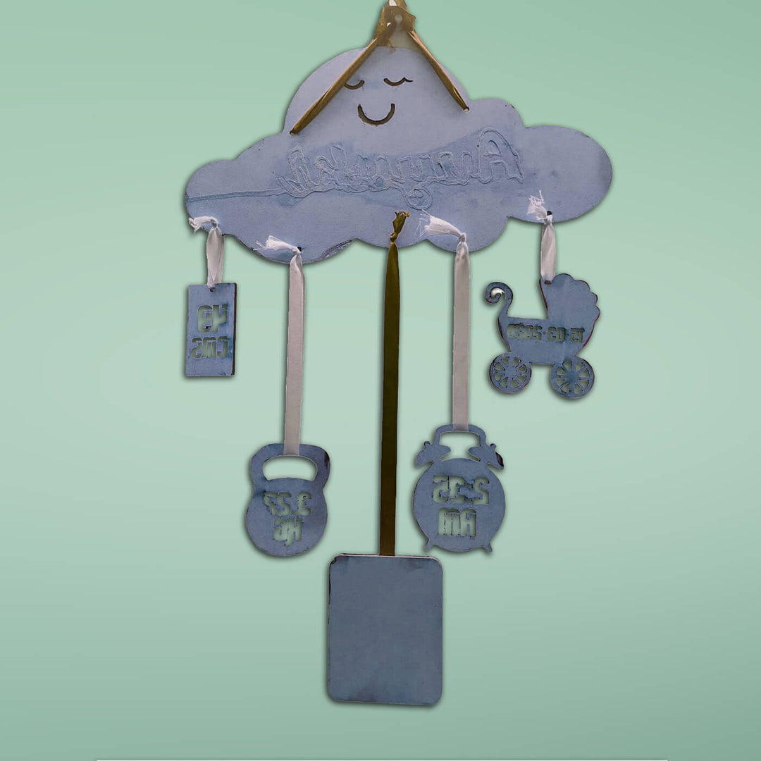 Baby Details Cloud Nameboard with Photo Frame