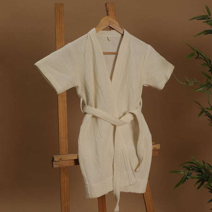 Cotton Waffle Bathrobes For Kids