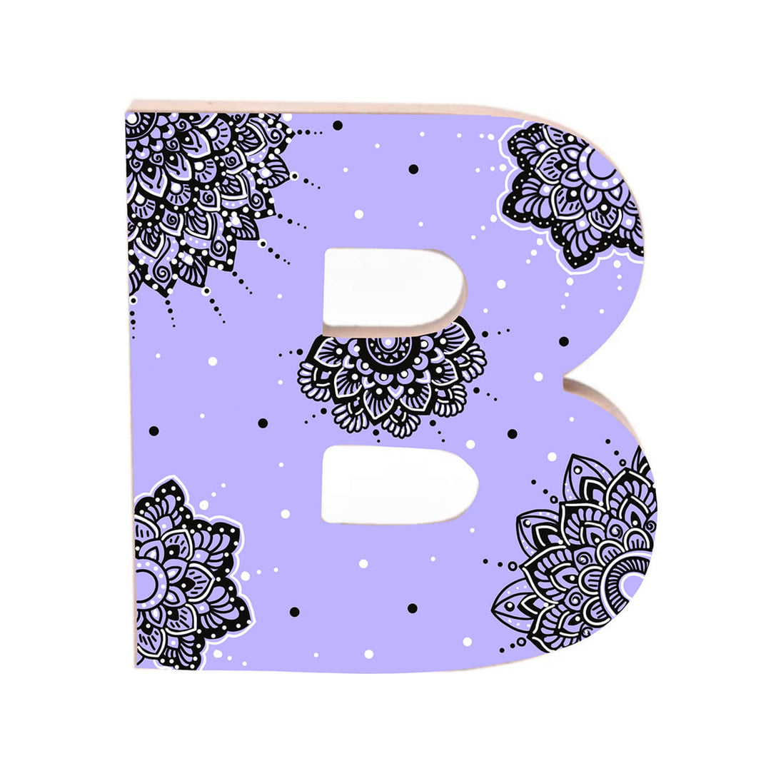 Wall Mountable & Tabletop Mandala Doodle Alphabet - Light Purple