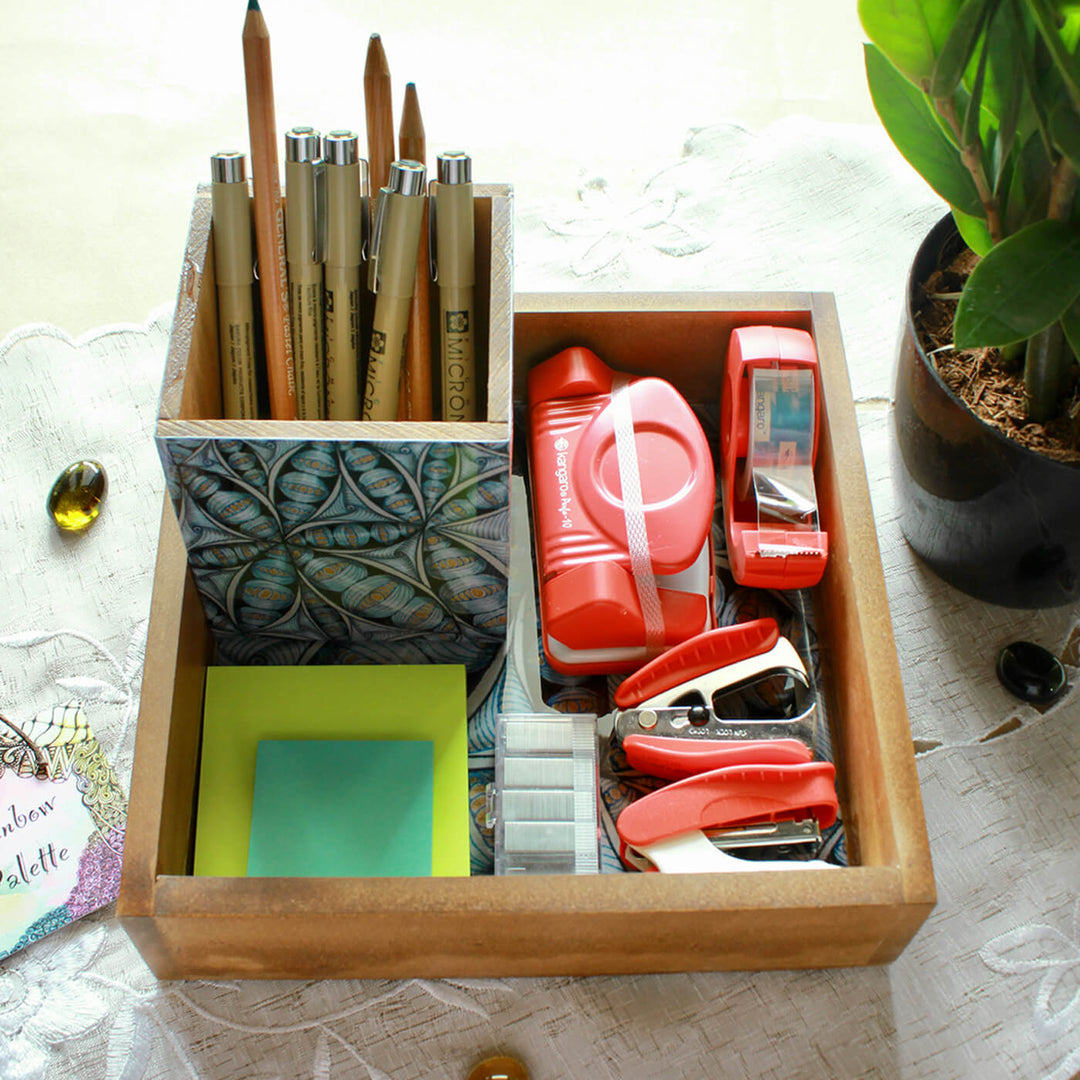 Handmade Petal MDF Desk Organiser