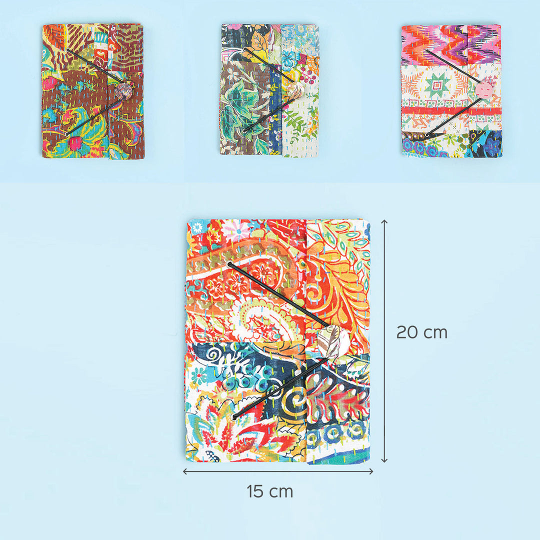 Abstract Diary with Floral Handblock Prints