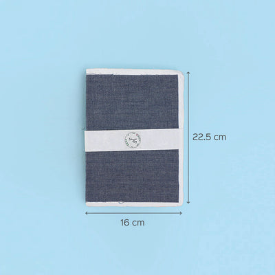 Recycled Denim Diary with Handmade Paper