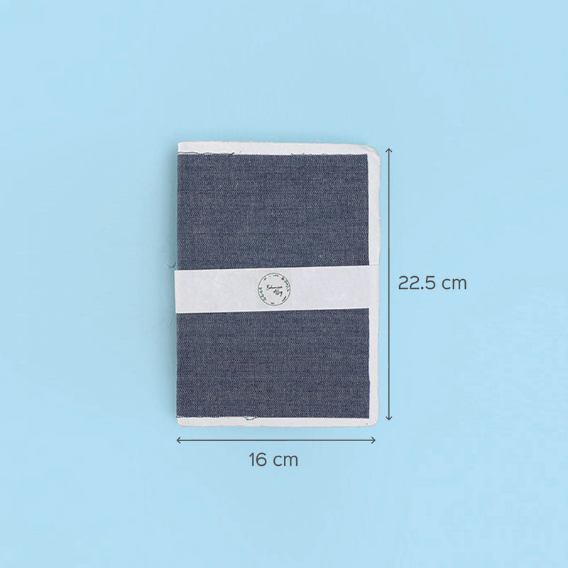 Recycled Denim Diary with Handmade Paper