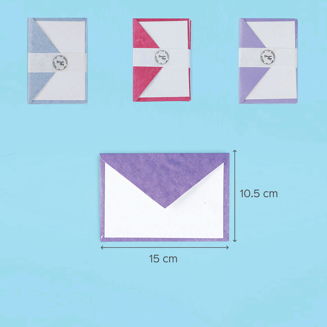 Handmade Paper Envelopes With Cards, Pack of 10
