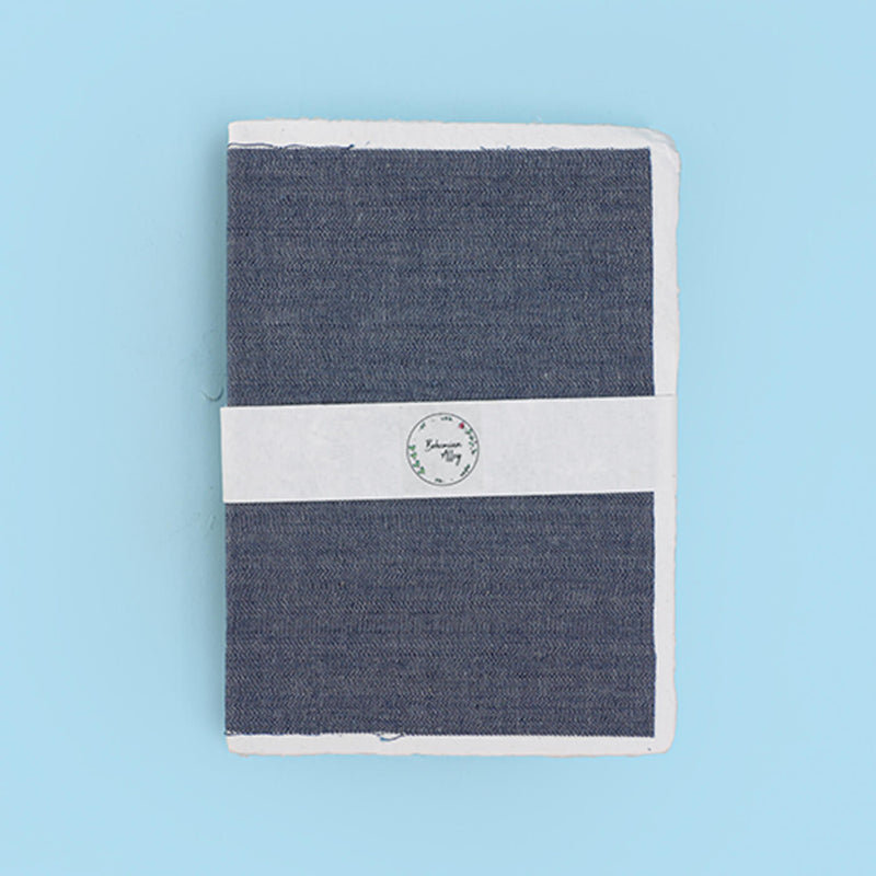 Recycled Denim Diary with Handmade Paper