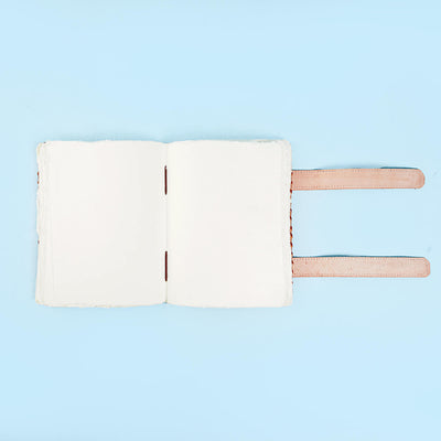 Vintage Leather Gemstone Strap Journal with Handmade Paper