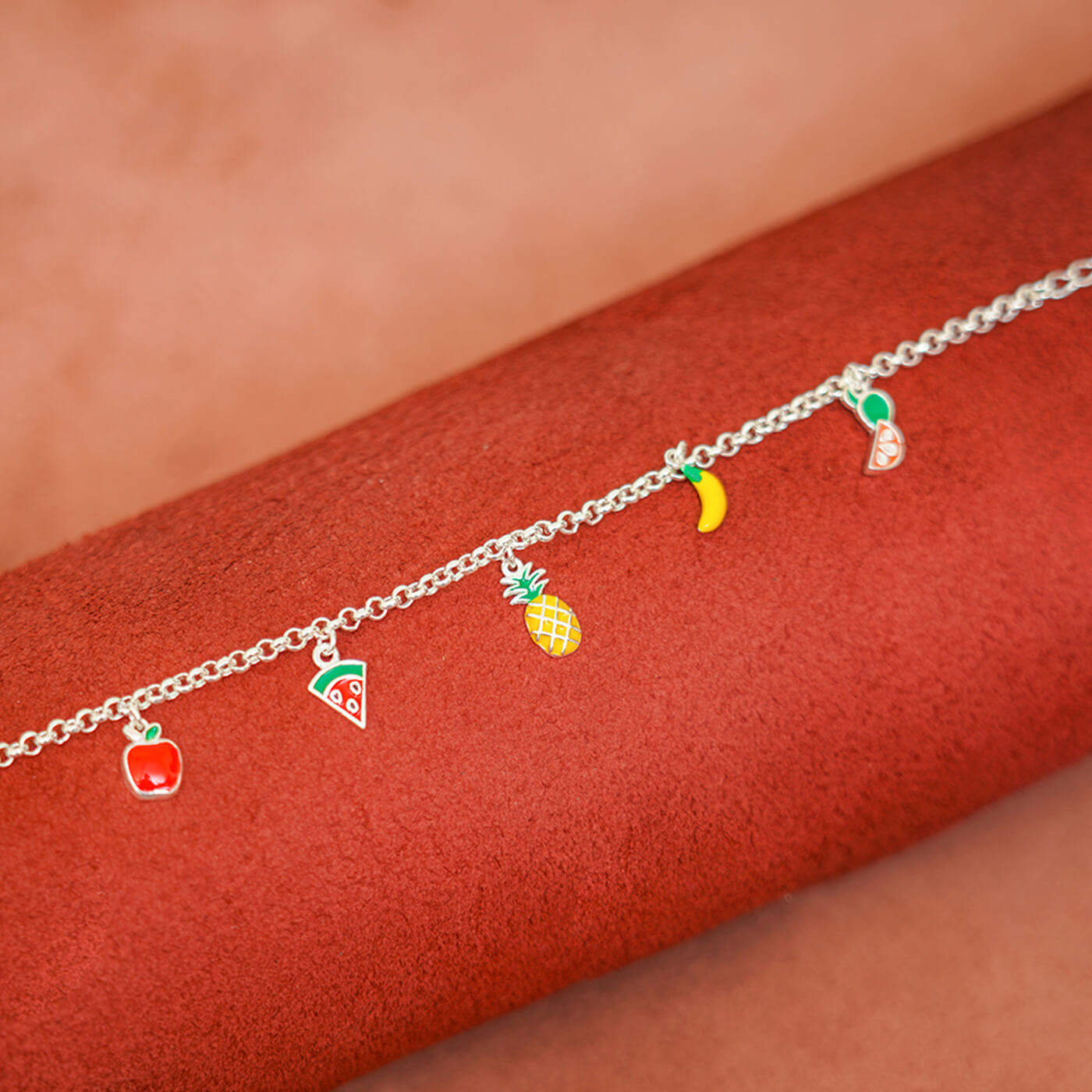 Buy 92.5 Silver Fruit Bracelet for Kids Teenagers Online On Zwende