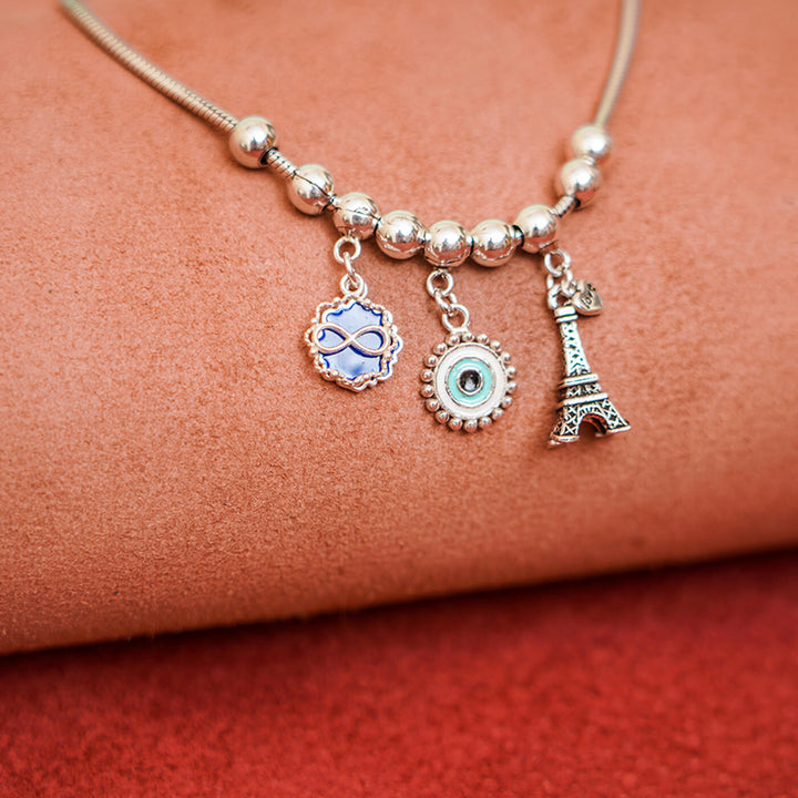 92.5 Silver Charm Tri-Anklets for Adults