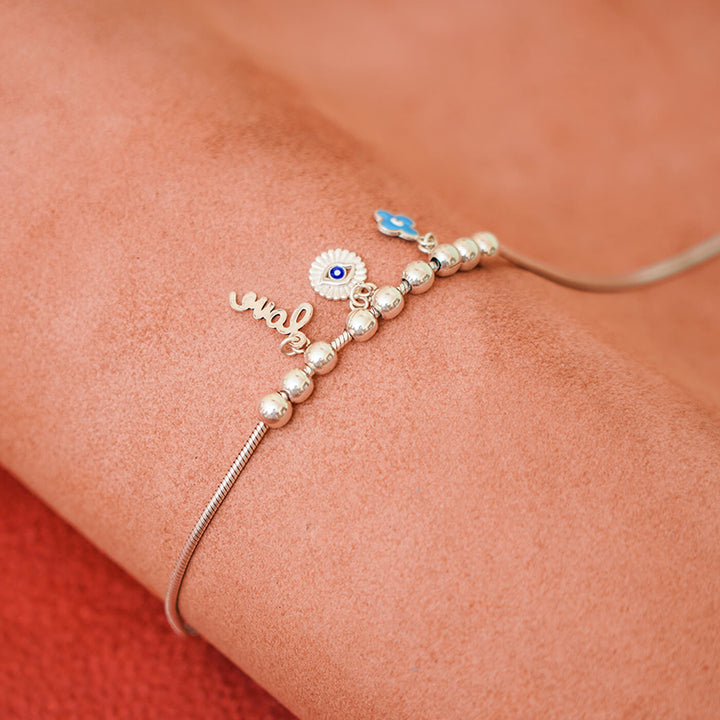 92.5 Silver Charm Tri-Anklets for Adults