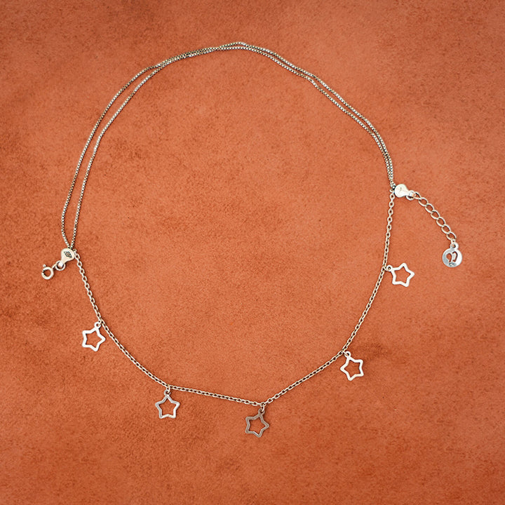 92.5 Silver Charm Star Anklets for Adults