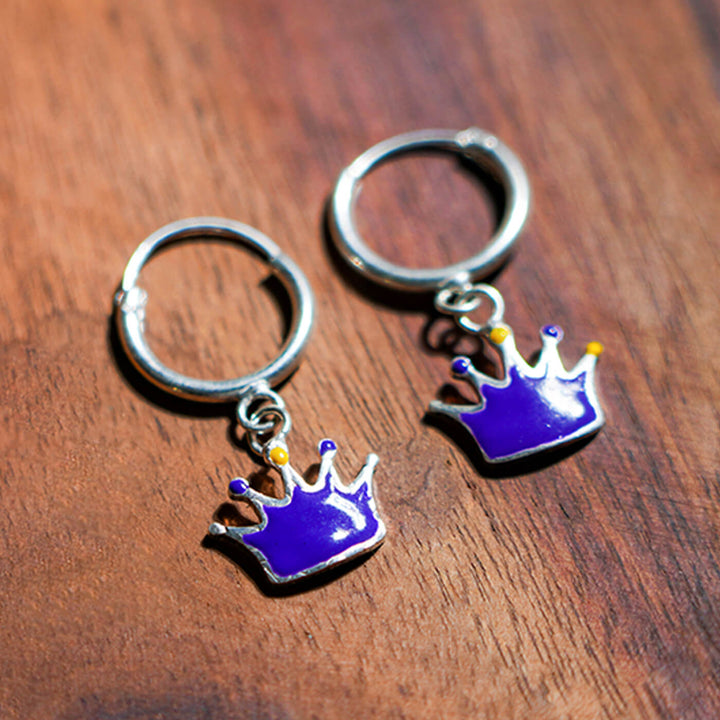 92.5 Silver Kid's Earrings - Crown