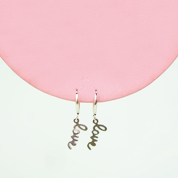 92.5 Silver Kid's Earrings - Love