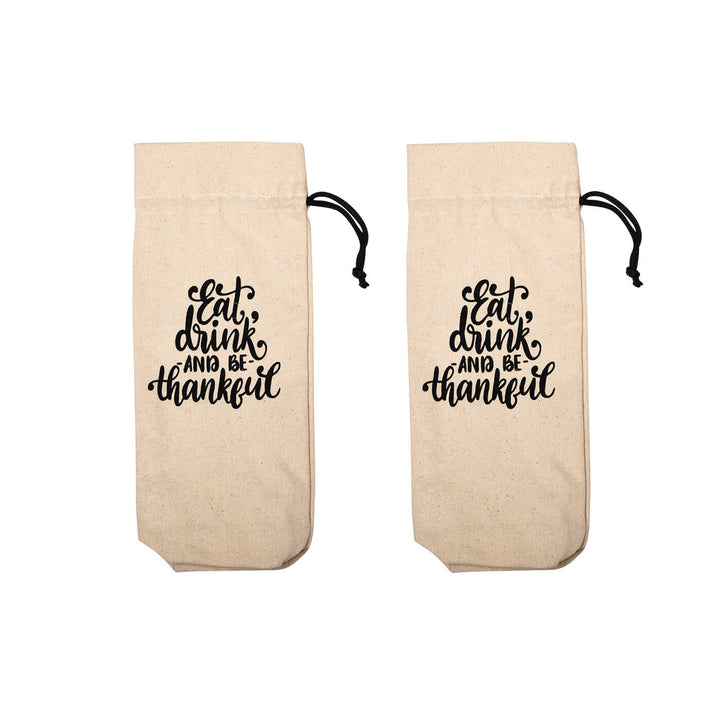 Bottle Cover - Eat, Drink & Thankful - Pack of 2