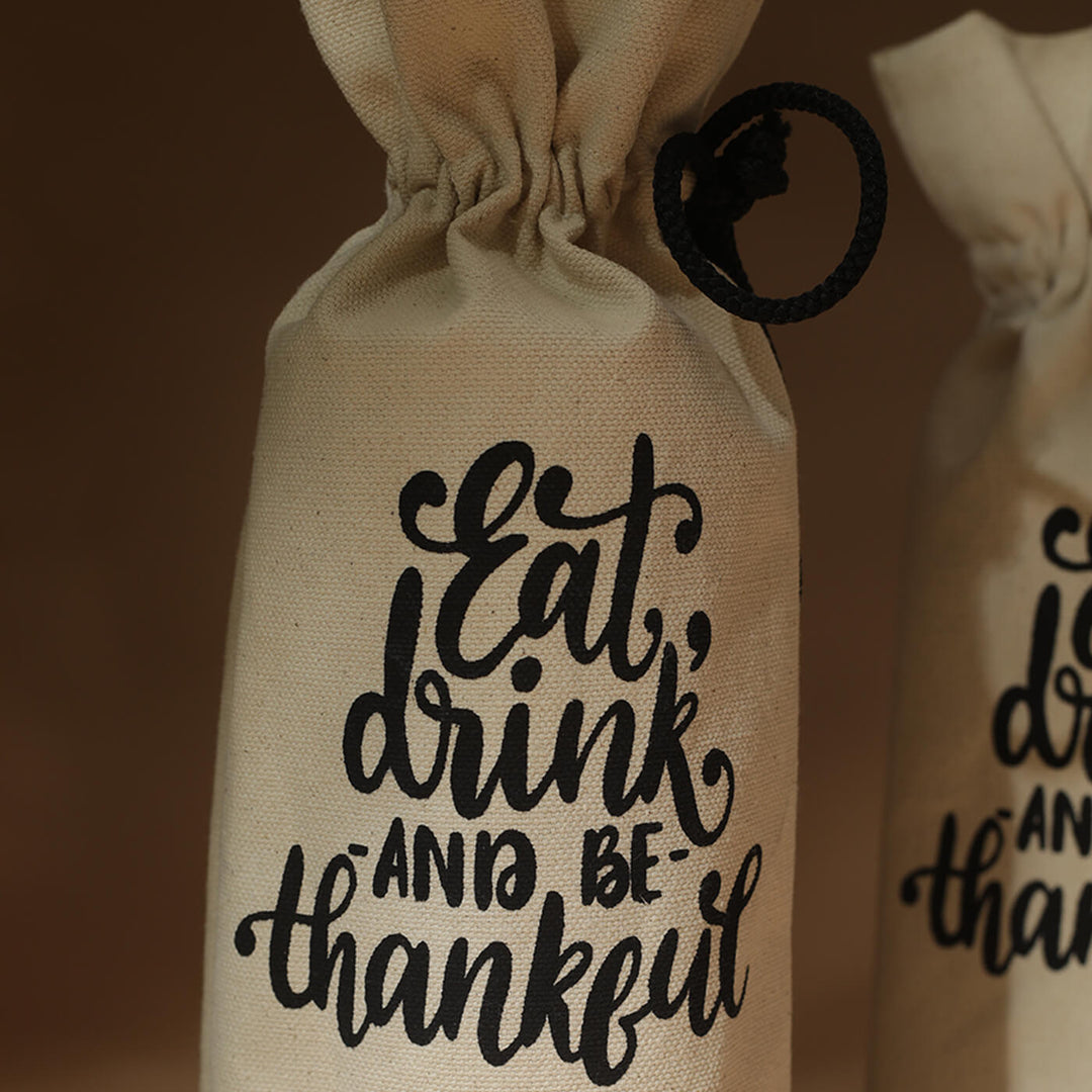 Bottle Cover - Eat, Drink & Thankful - Pack of 2