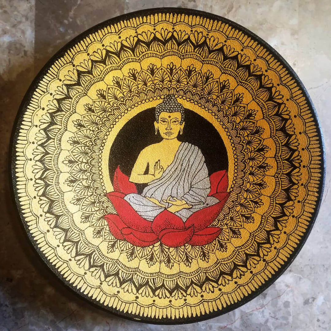 Handpainted Terracotta Wall Plate Buddha - Main Image