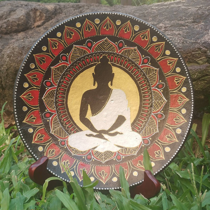 Handpainted Terracotta Wall Plate - Buddha