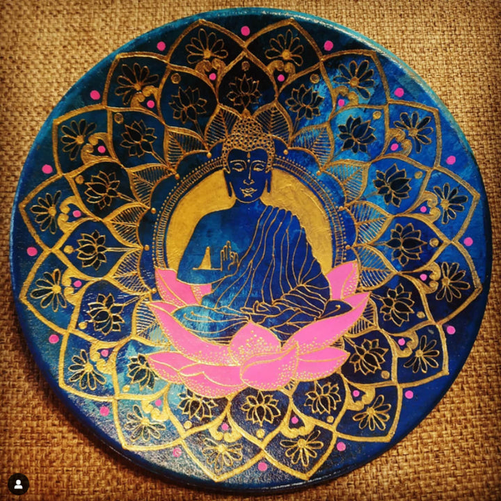 Handpainted Terracotta Wall Plate - Buddha
