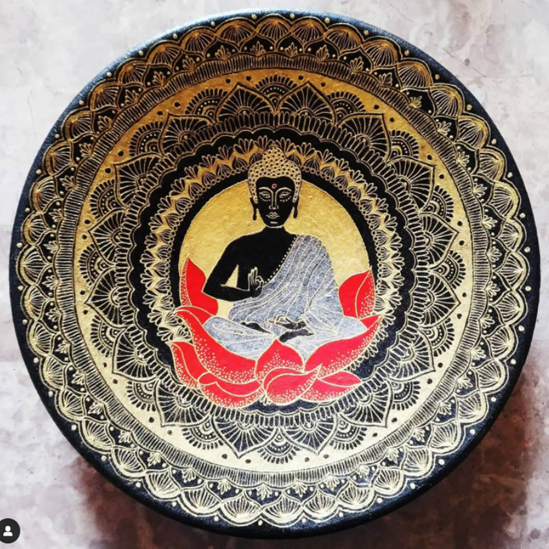 Handpainted Terracotta Wall Plate - Buddha