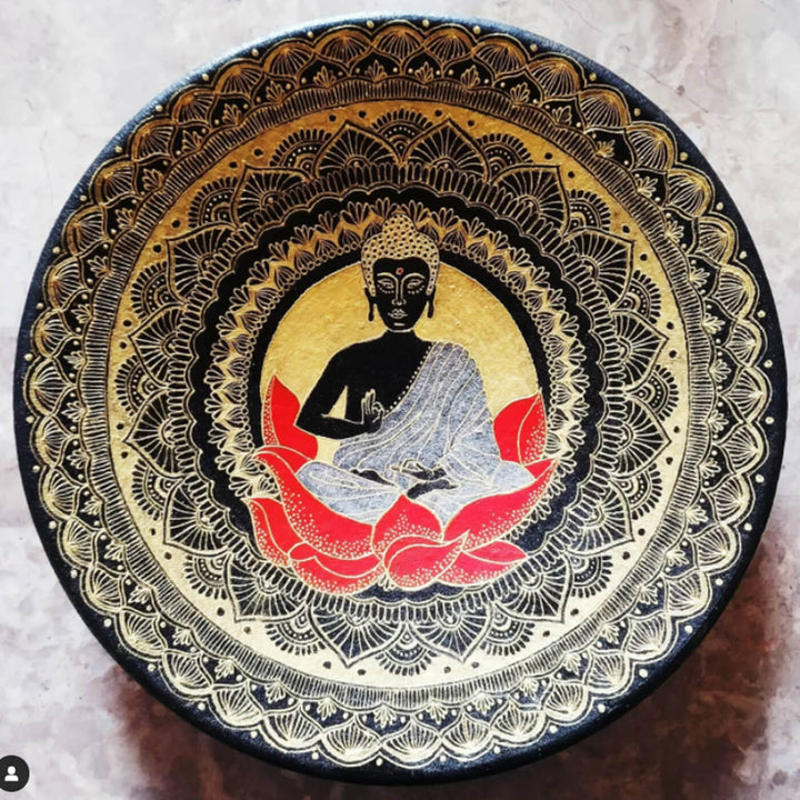 Handpainted Terracotta Wall Plate - Buddha