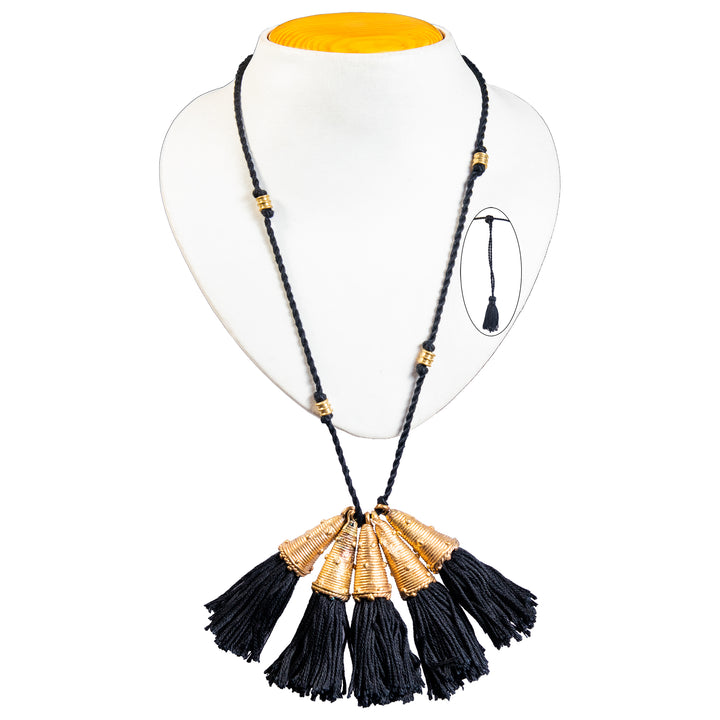 Contemporary Handmade Five Pendant Brass Necklace