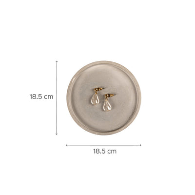 Round Concrete Tray White