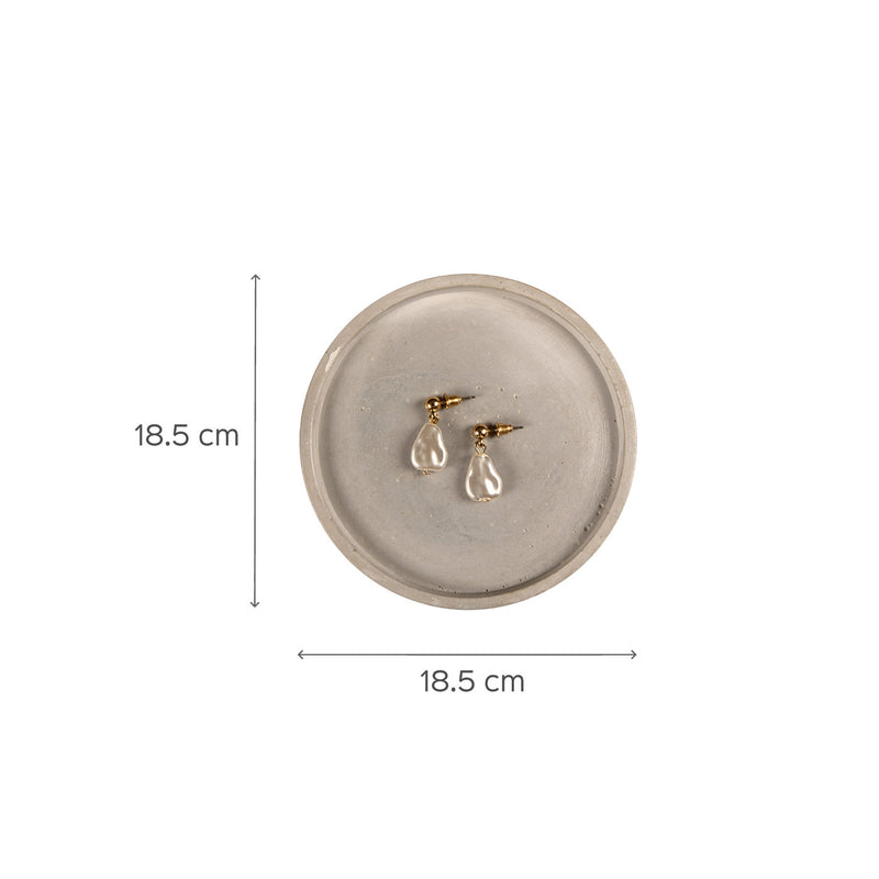 Round Concrete Tray White