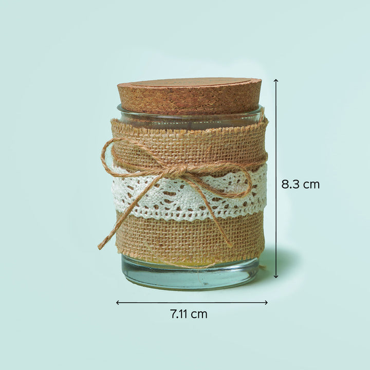 Vintage Frosted Aromatic Soy Wax Candle with Jute Bow - Zwende