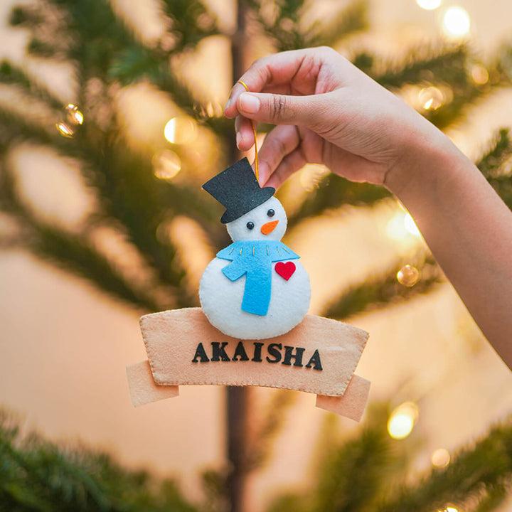 Handmade Personalized Xmas Felt Ornaments For Christmas Tree Decoration | Set Of 4