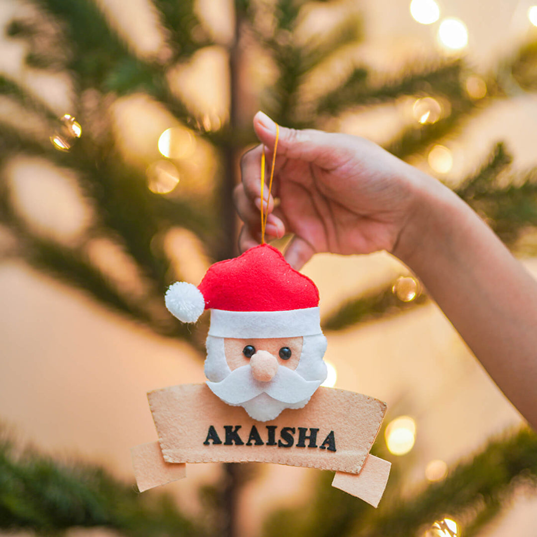 Handmade Personalized Xmas Felt Ornaments For Christmas Tree Decoration | Set Of 4
