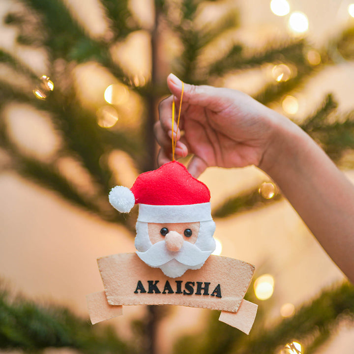Handmade Personalized Xmas Felt Ornaments For Christmas Tree Decoration | Set Of 4