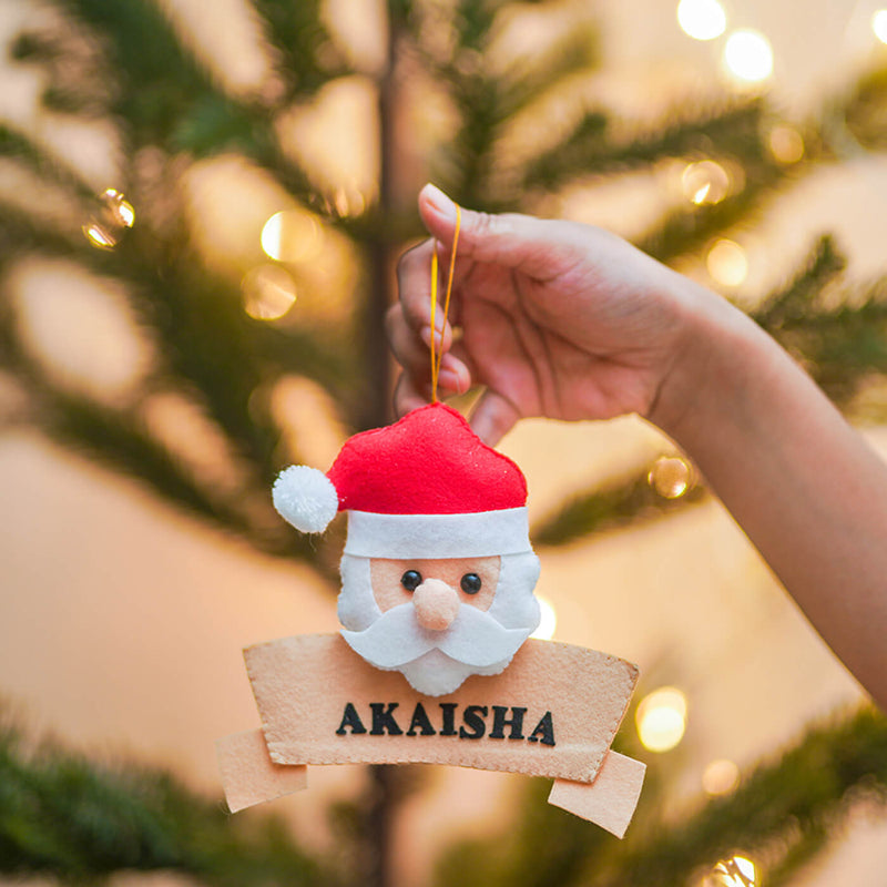 Personalised Felt Santa Claus Christmas Tree Ornament