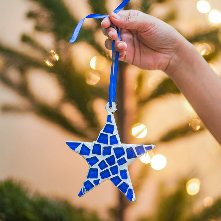 Handmade Star Mosaic Glass Ornaments For Christmas Tree Decoration