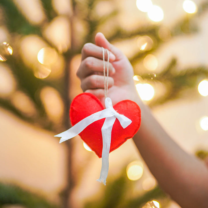 Handmade Upcycled Xmas Felt Ornaments For Christmas Tree Decoration | Set Of 4