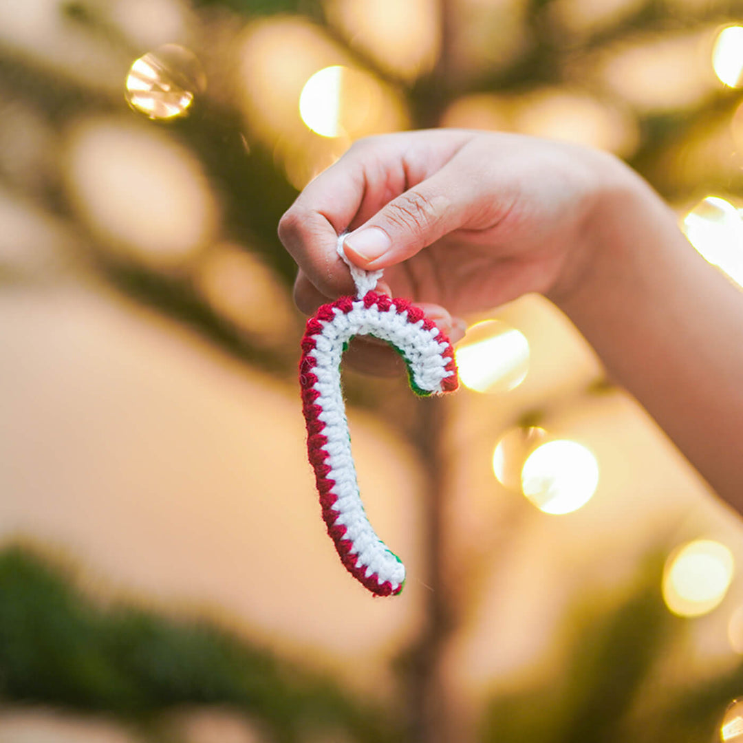 Handmade Candy Crochet Ornaments For Christmas Tree Decoration | Set Of 2