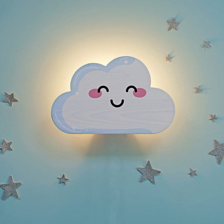 Smiling Cloud Backlit Wall Light for Kids