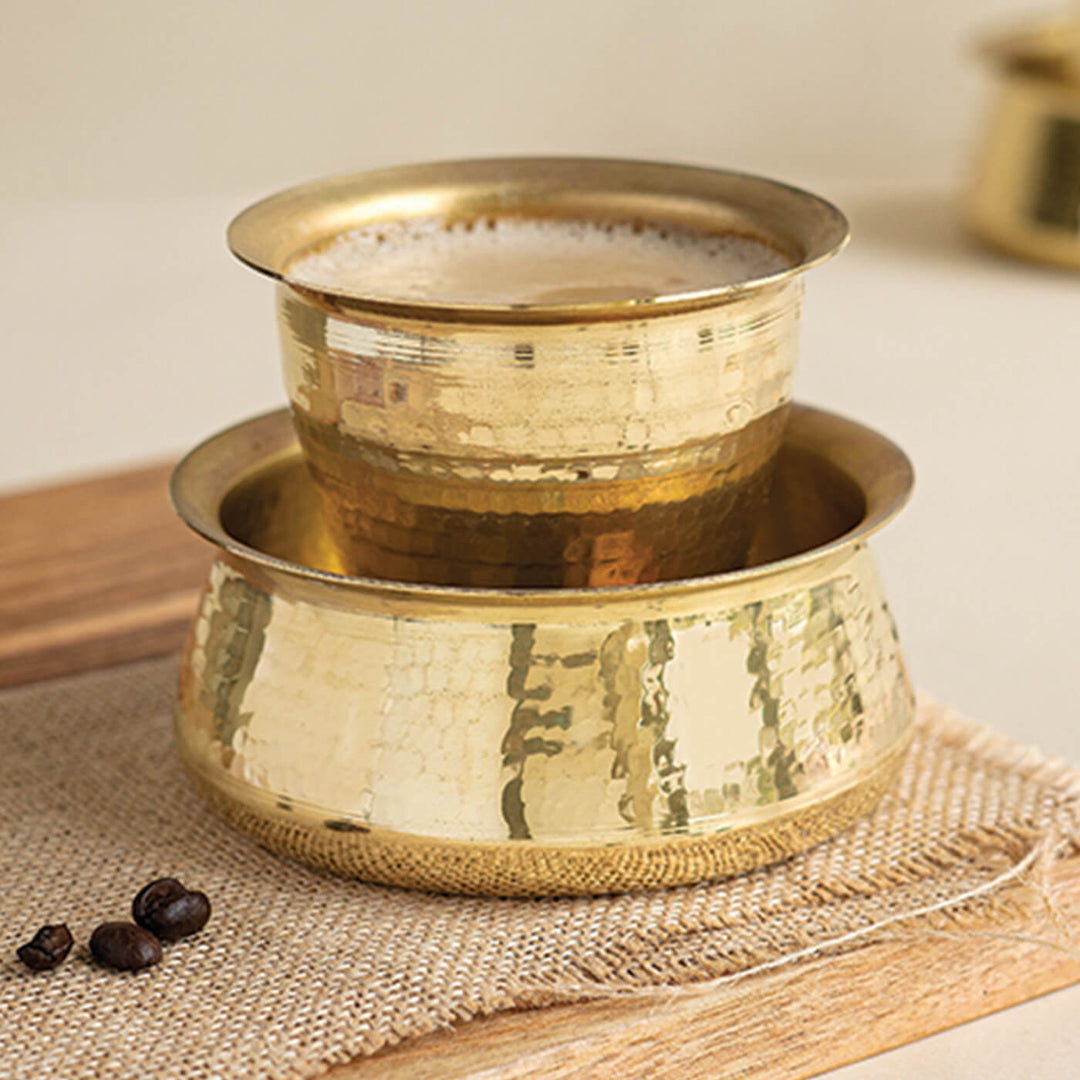 Malabar Davara Brass Coffee Set