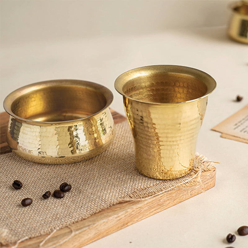 Malabar Davara Brass Coffee Set