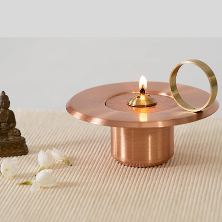 Copper Round Solar Oil Lamp