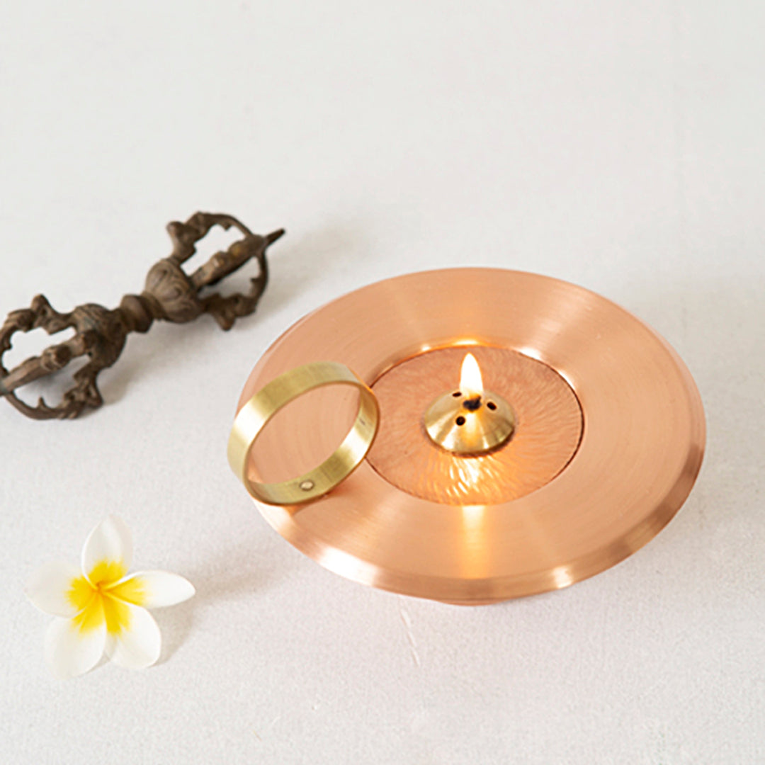Copper Round Solar Oil Lamp