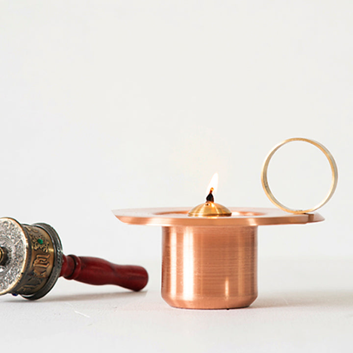 Copper Round Solar Oil Lamp