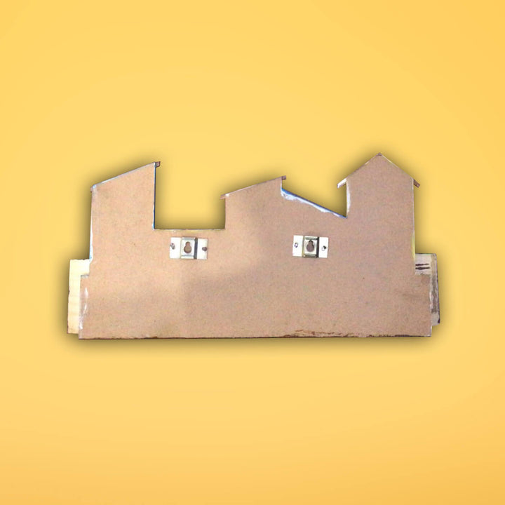 Hand Painted 3D Homes Personalised Name Plate - Back View with Hanging Hardware