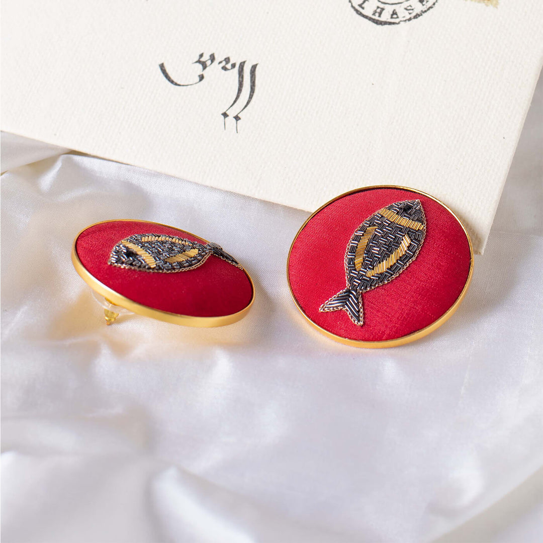 Embroidered Cordelia Earrings