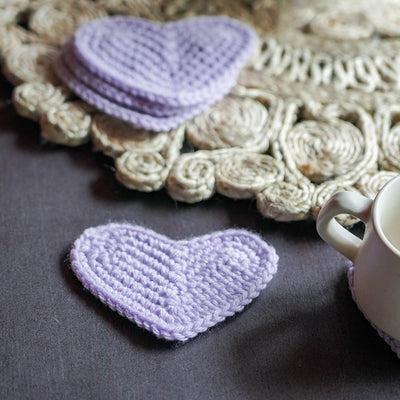 Heart-shaped Crochet Coasters