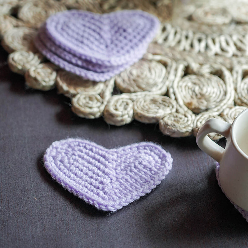 Heart-shaped Crochet Coasters