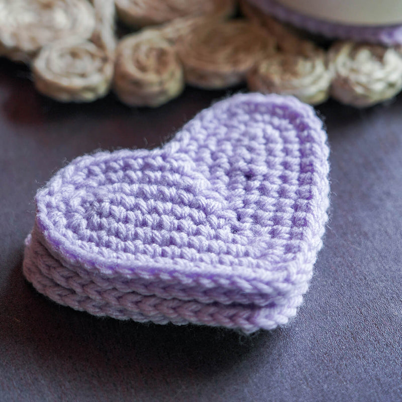 Heart-shaped Crochet Coasters
