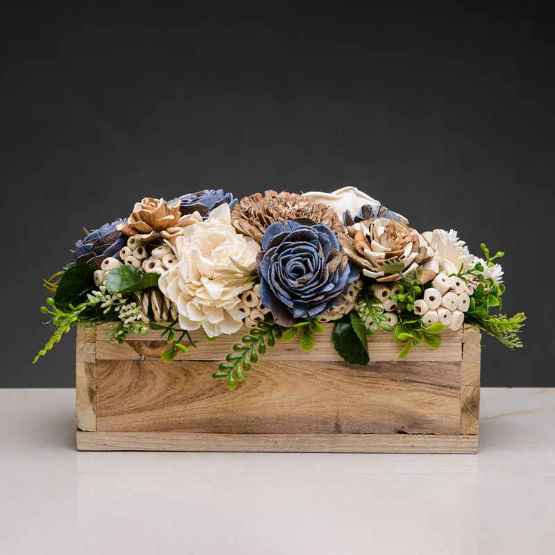 Handcrafted Solawood Flowers "Country Garden" Floral Centerpiece